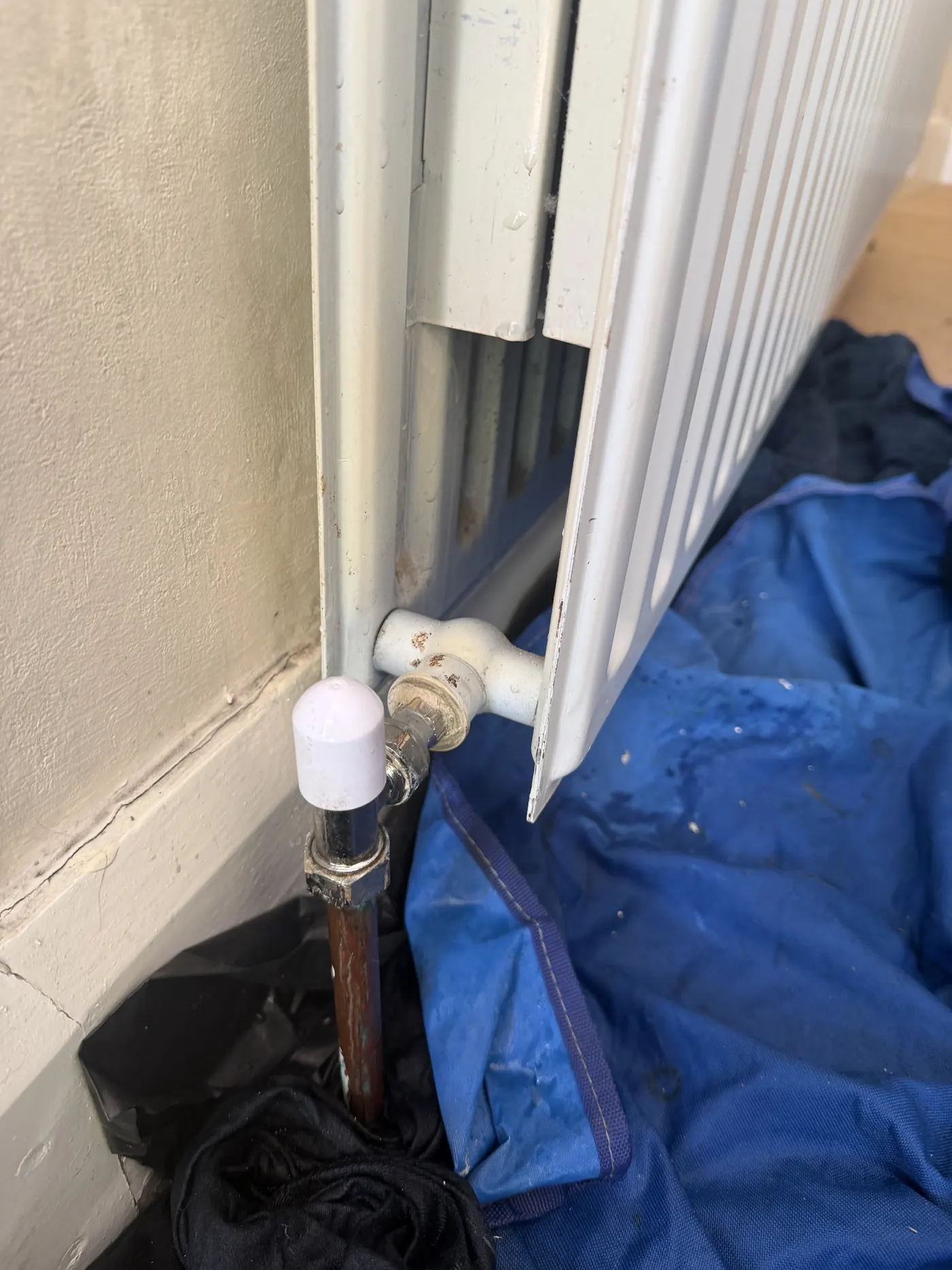 New radiator valve fitted to the panel radiator in Sutton Coldfield after the repair
