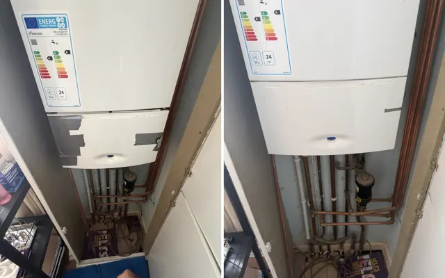 Quinton: Greenstar Compact CDi held shut with duct tape